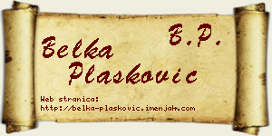 Belka Plasković vizit kartica